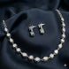 Silver Plated Alia Bhatt Inspired AD Necklace Set with Earrings