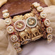 Royal Elephant Motif Gold Chuda Bangles with Green & Red Accents