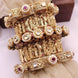 Temple Style Bridal Chuda Bangles in Antique Gold with Goddess Design