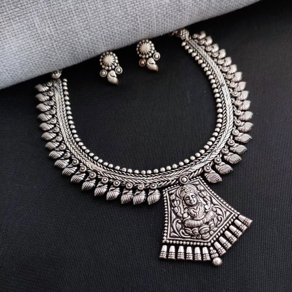 Temple Oxidised Necklace Set