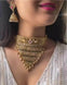 Antique Gold Plated Choker with Jhumka earrings - Jouell