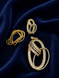 Gold-Toned CZ Oval Pendant Set with Matching Earrings