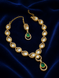 Green Polki Necklace Set with Matching Earrings