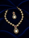 Elegant Gold-Tone Polki Necklace Set with Matching Earrings