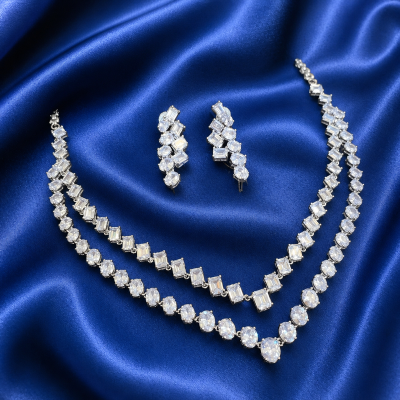 Bollywood Inspired Premium AD Necklace Set