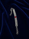 Silver-Toned American Diamond Red Stone Bracelet for Women