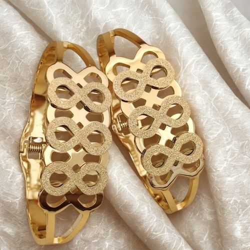 Infinity Pattern Golden Bracelets for Women & Girls – Matte Finish