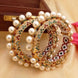 Multicolour Meenakari Pearl Kada Bangles – Gold Plated