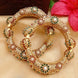 Heavy Rajwadi Gold Plated Bridal Bangles with Pearl Stones