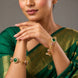 Gold-Tone Green Kundan Designer Bangles for Women