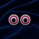 Ruby Pink American Diamond Round Stud Earrings