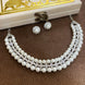 Elegant White Pearl Necklace Set with Earrings for Women
