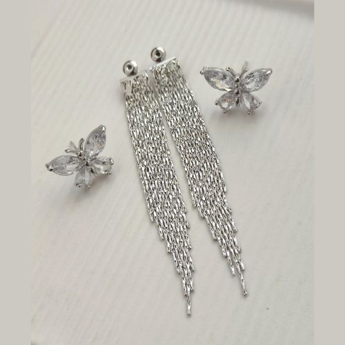 Elegant Silver Butterfly Dangler Earrings for Women