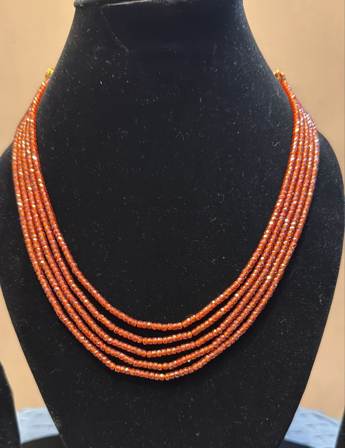 Elegant Rust Orange Beads Necklace for Women